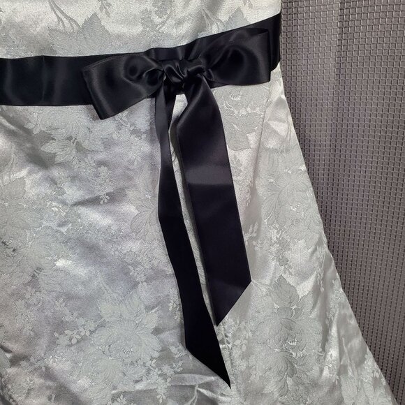 Jessica McClintock Gunne Sax 7 8 Dress Strapless Floral Metallic Brocade Tulle - Picture 8 of 16